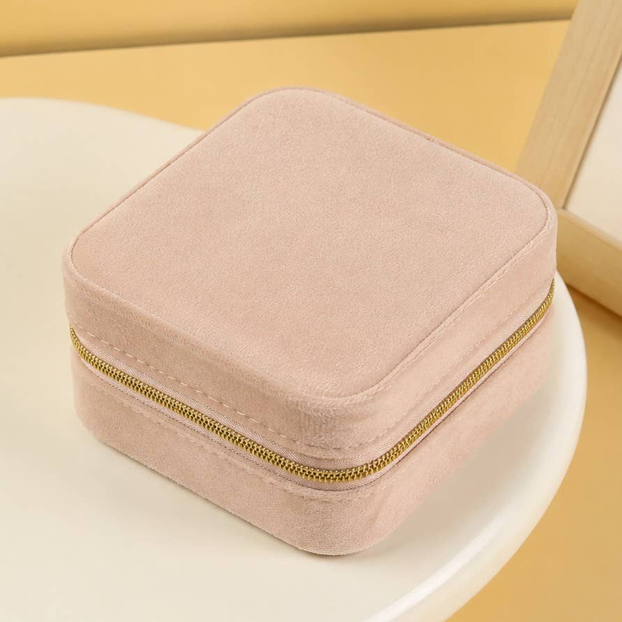 VELVET JEWELRY ORGANIZER TRAVEL BOX CASE