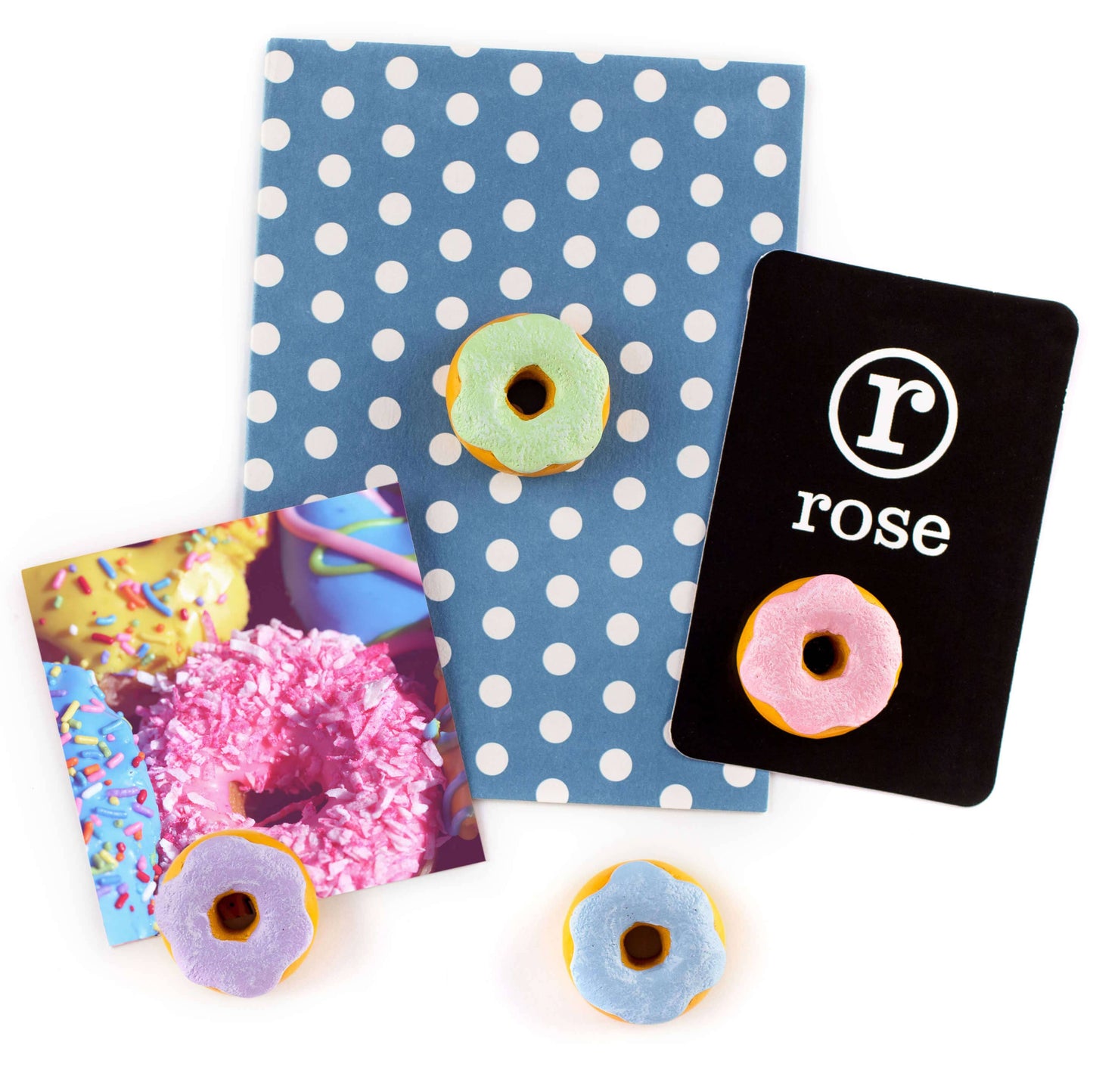 Donut Magnets with Iconic Packaging: Set of 4