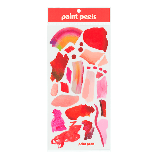 Vibrant Reds Paint Peels - No.001 Single Sticker Sheet