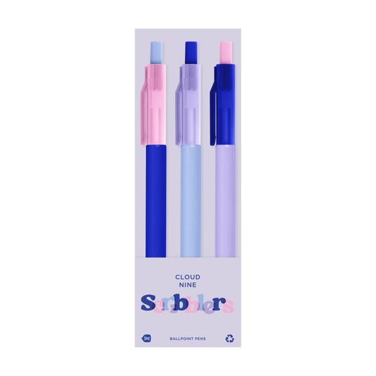 Scribblers Ballpoint Pens: Cloud Nine Scribbler 3 Pack
