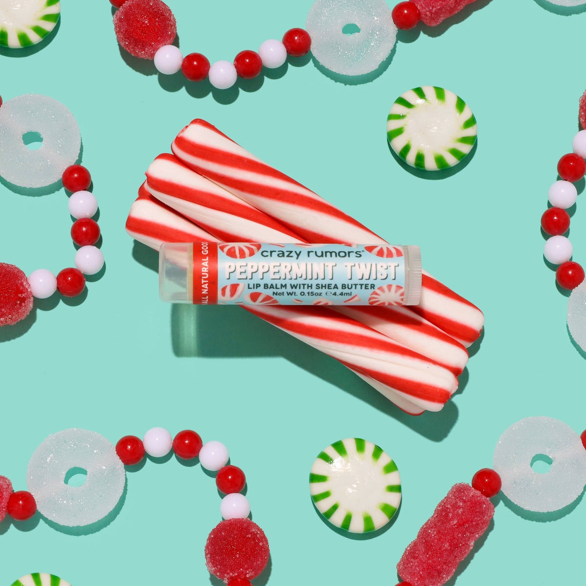 All Natural, Vegan Peppermint Twist Lip Balm