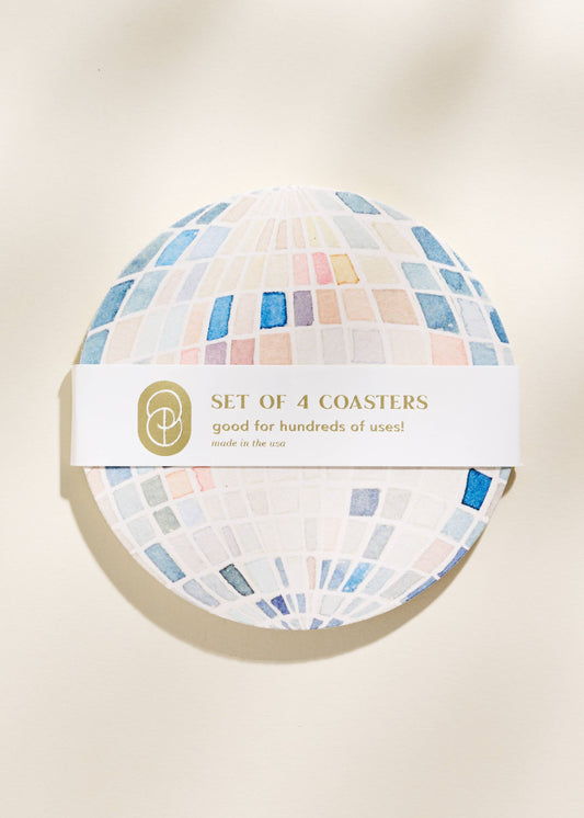 Mirror Ball Disco Coasters - Set of 4