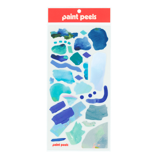 Vibrant Blues Paint Peels - No.005 Single Sticker Sheet