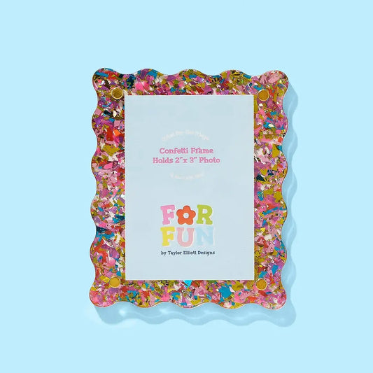 FOR FUN - Acrylic Magnetic Frames - Assorted Colors: Happy Confetti