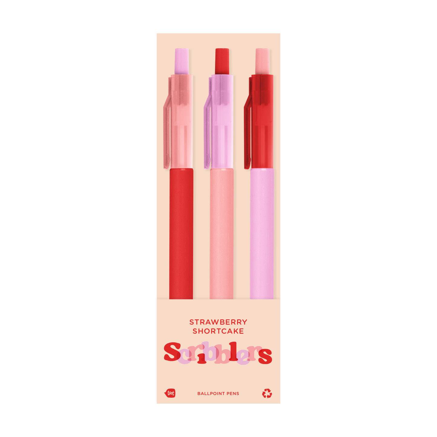 Scribblers Ballpoint Pens: Strawberry Shortcake Scribbler 3 Pack