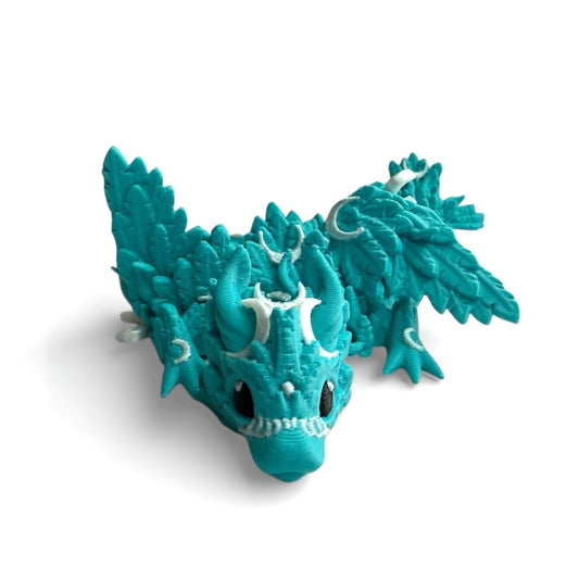3D Printed Dragon- 5” Turqoise