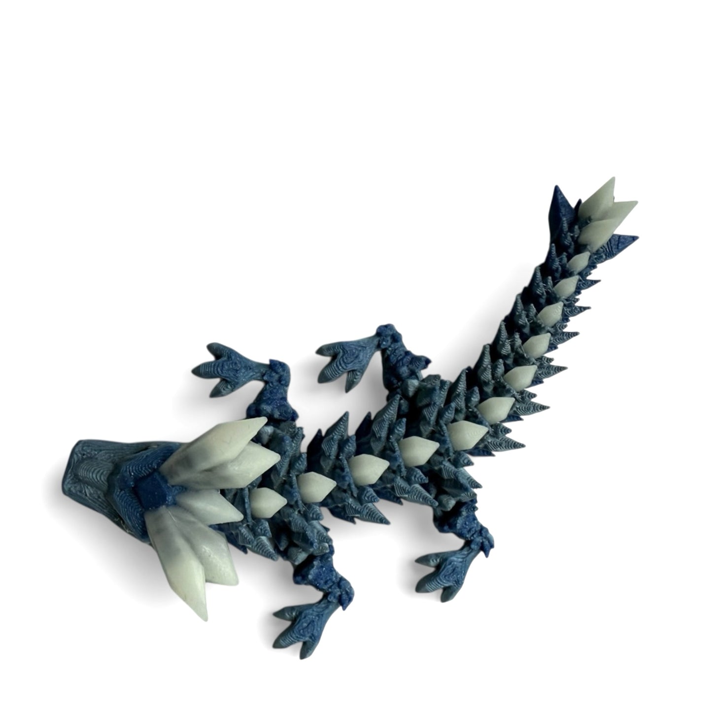 3D Printed Dragon- 5” Gray Blue