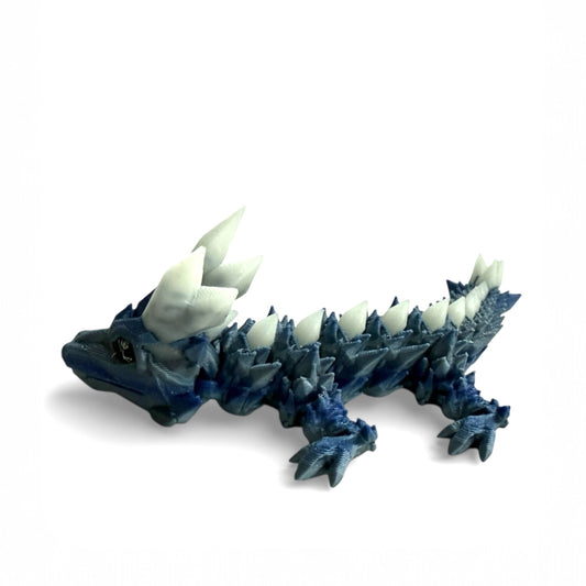 3D Printed Dragon- 5” Gray Blue