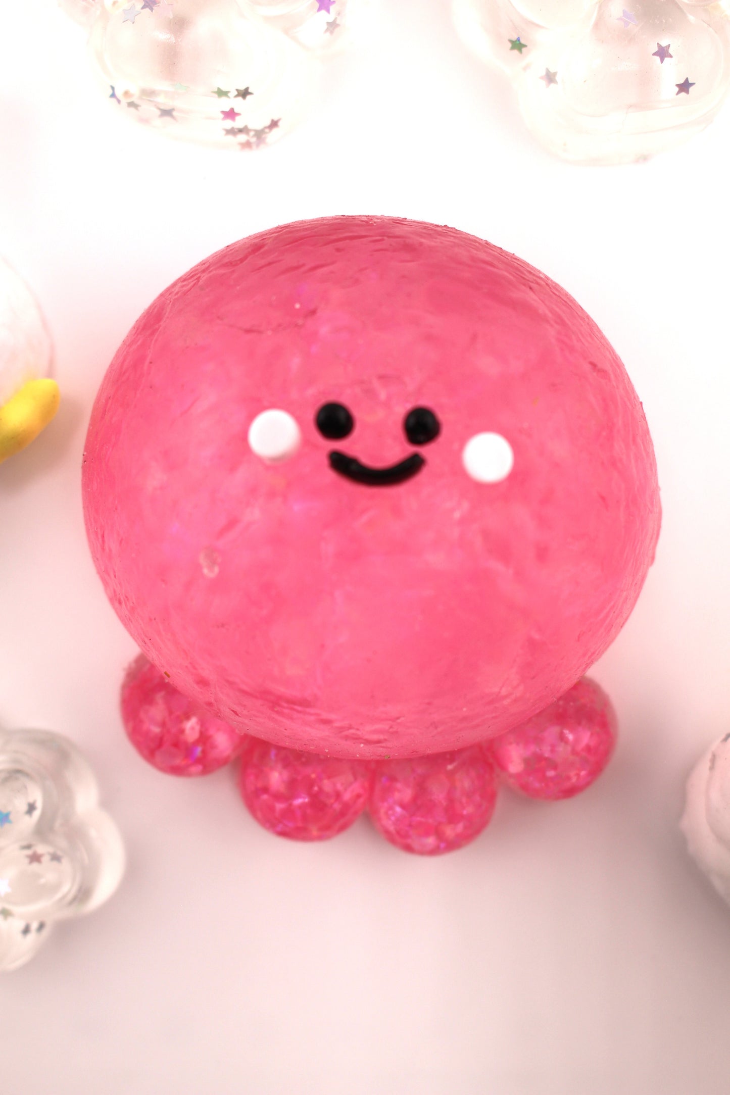 SqueezeSquad Taba Deluxe Premium Silicone Squishy Fidget Toy - Fuchsia Octopus