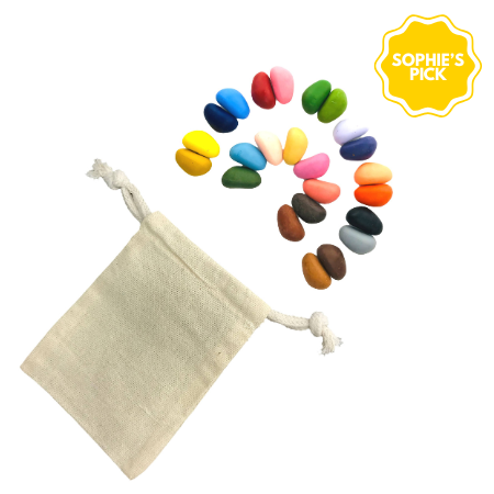 24 Crayon Rocks with Muslin Bag