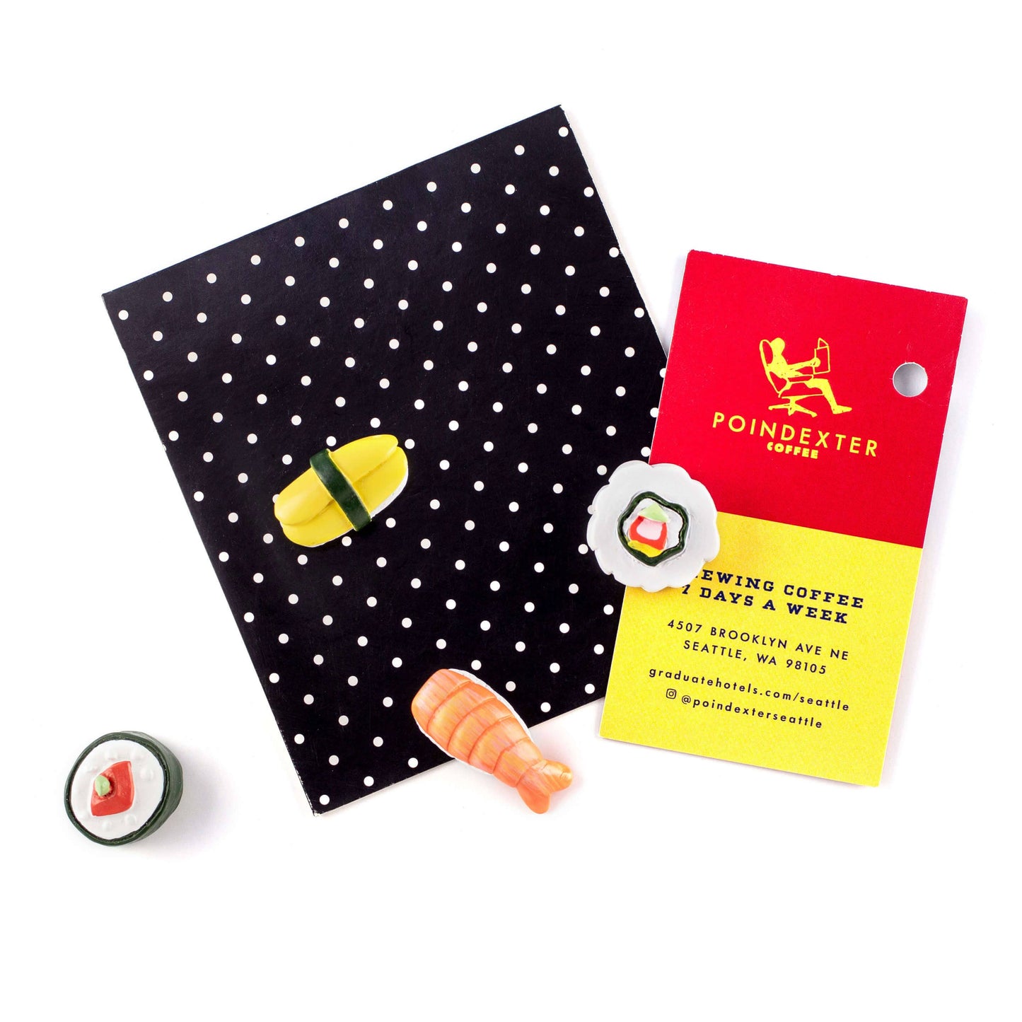 Sushi Magnets with Iconic Packaging: Set of 4