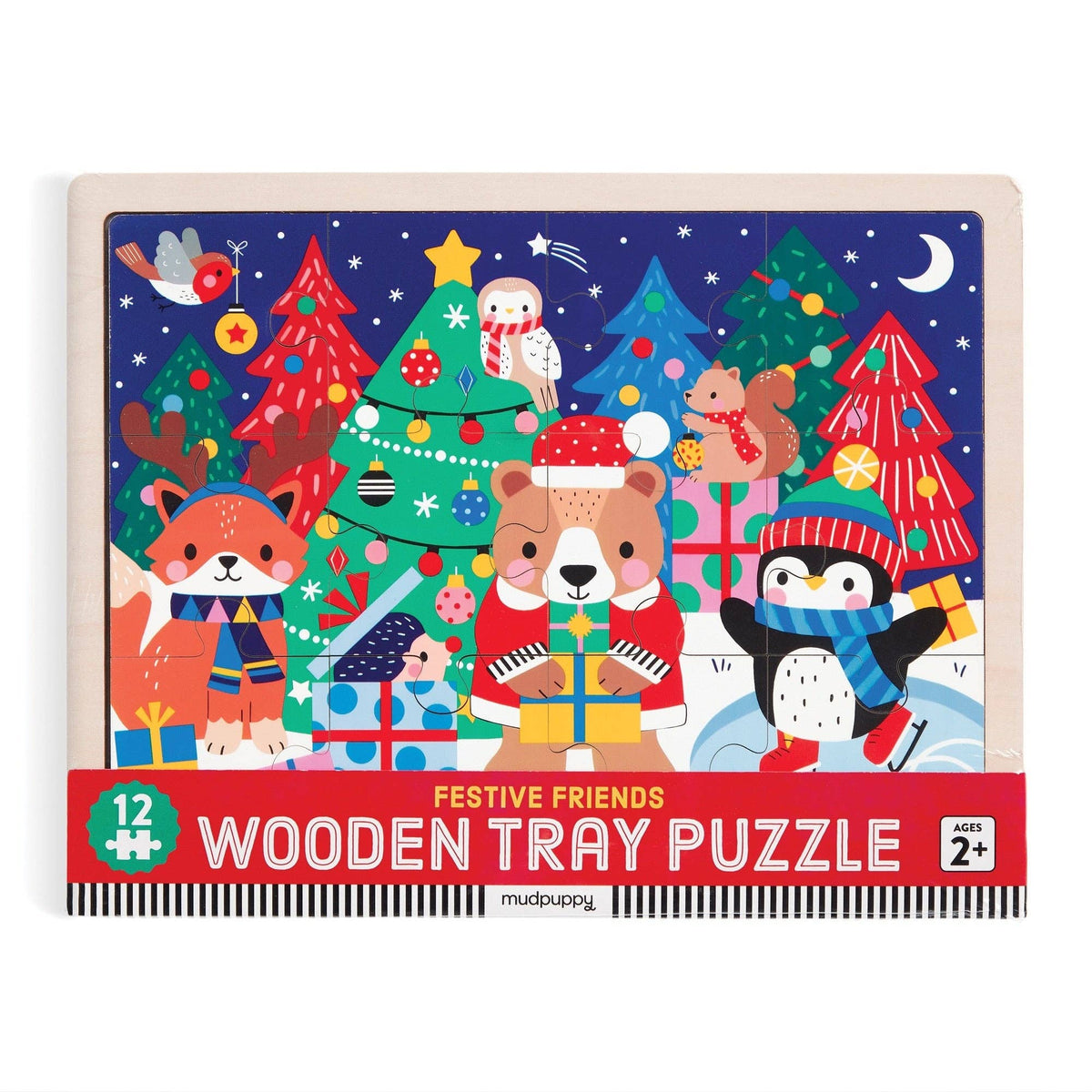 Festive Friends 12 Piece Wooden Tray Puzzle