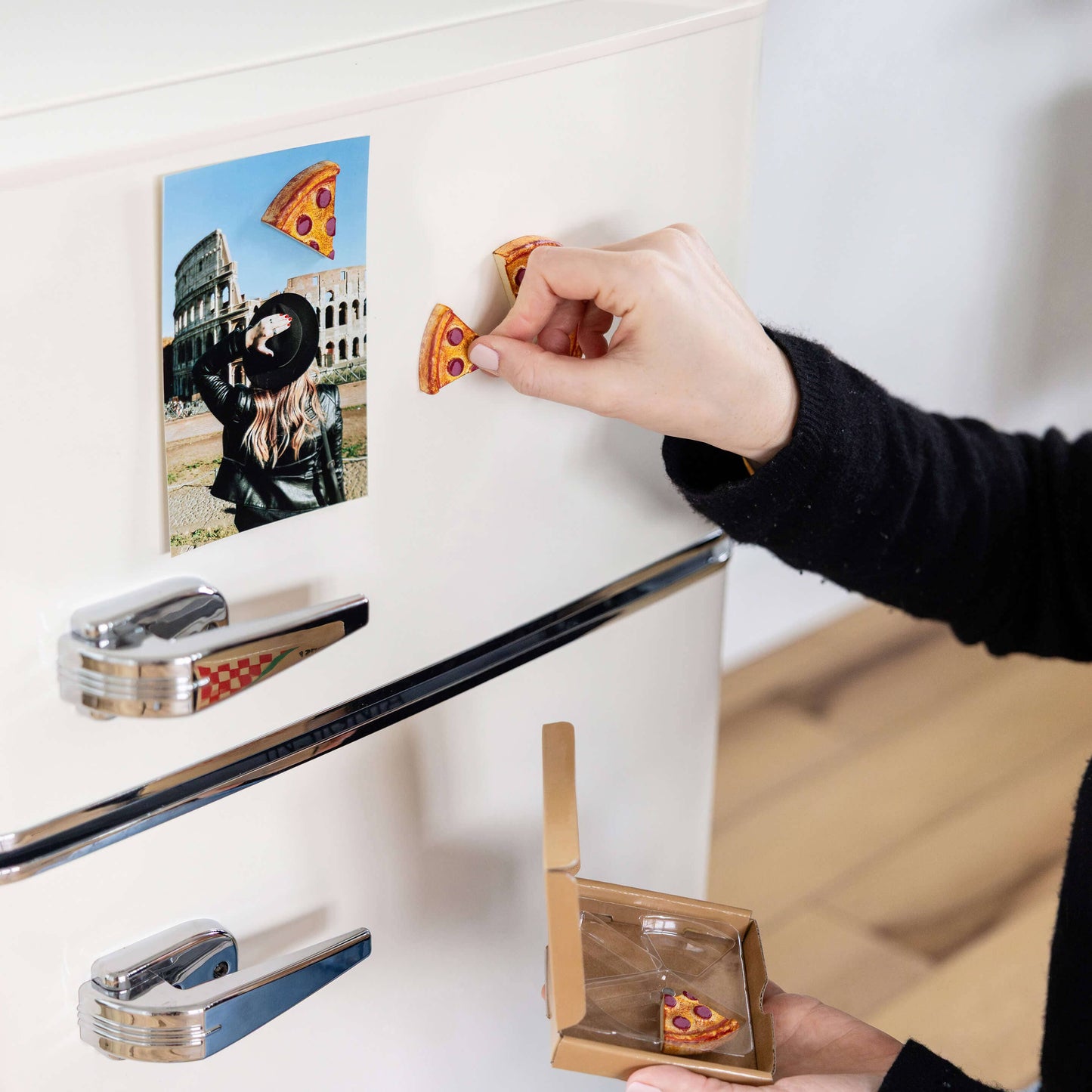 Pizza Magnets with Iconic Packaging: Set of 4