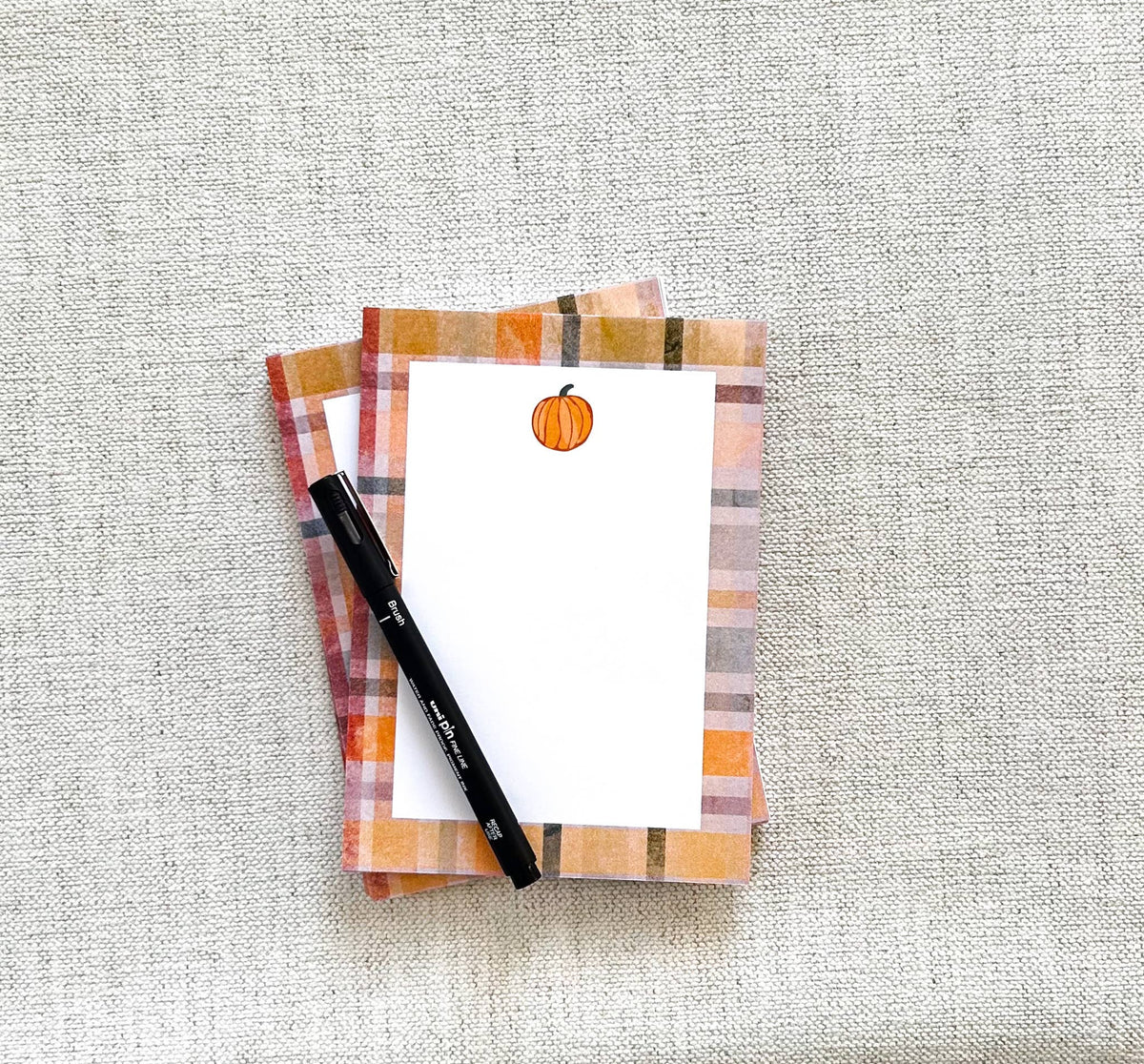 Plaid Pumpkin Notepad