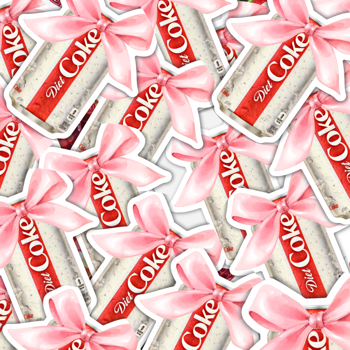 Diet Coke Love Sticker, Bow Design for Journals, Tumblers