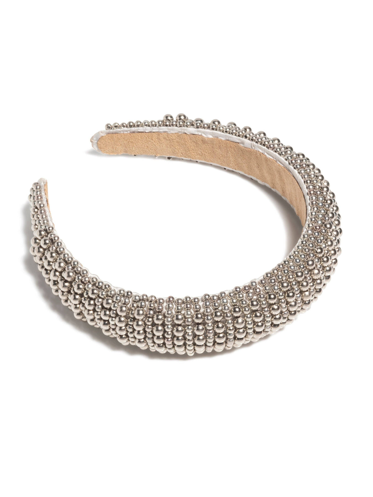 BEADED HEADBAND: SILVER
