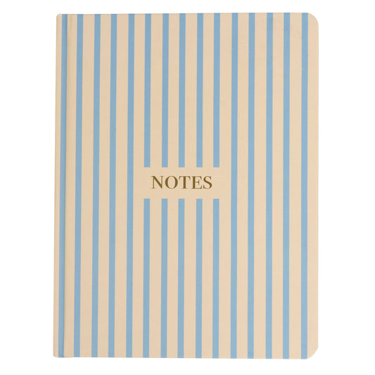 Cream & Blue Stripe Hardcover Journal Notebook 6x8