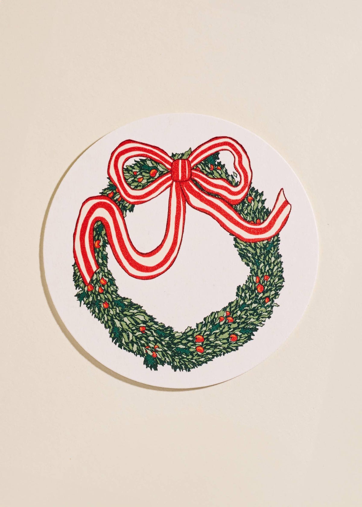 Holiday Christmas Wreath Coasters - Set of 4