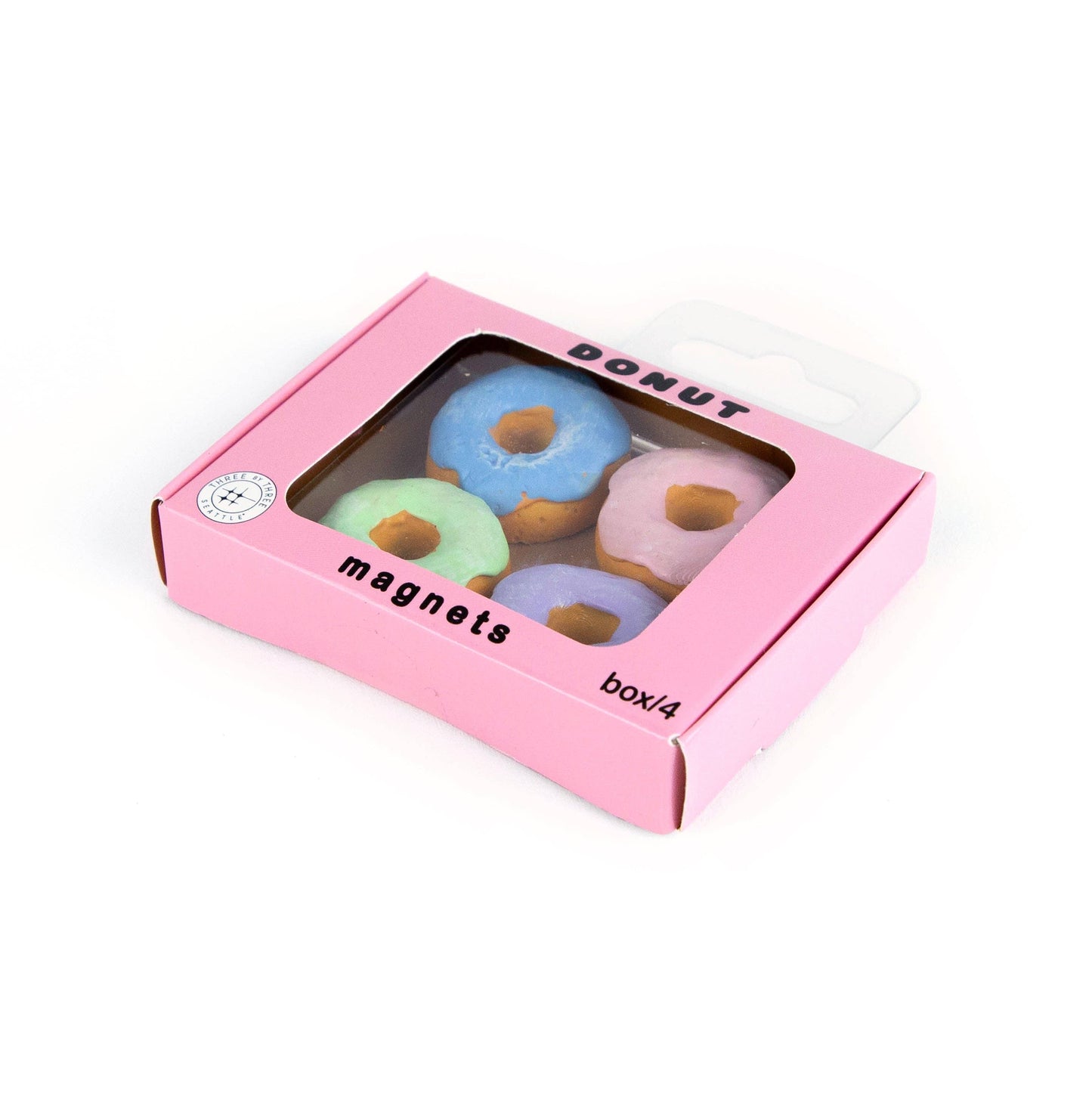 Donut Magnets with Iconic Packaging: Set of 4