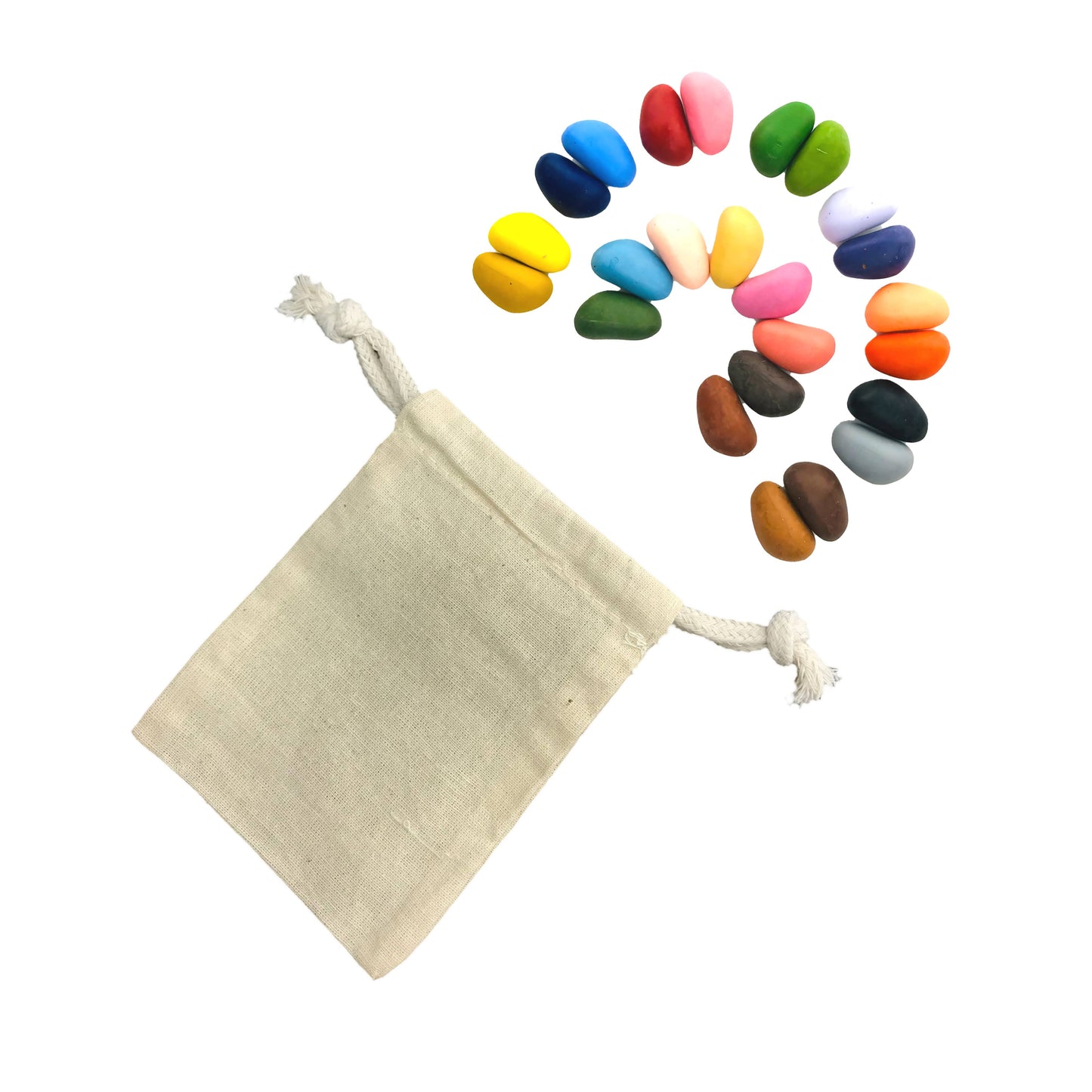 24 Crayon Rocks with Muslin Bag