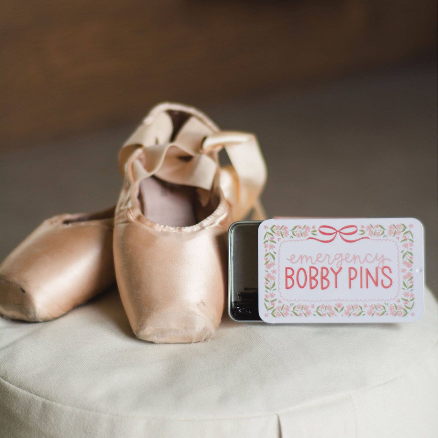 Emergency Bobby Pins Travel Tin with 60 Hair Pins