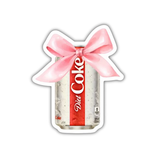 Diet Coke Love Sticker, Bow Design for Journals, Tumblers