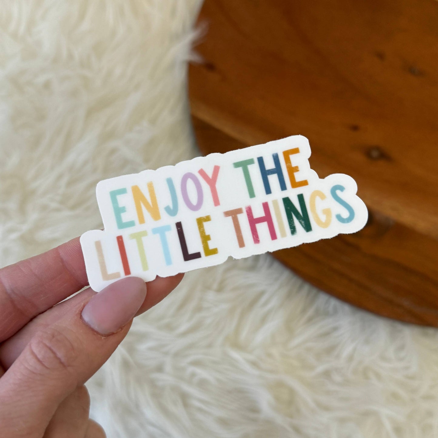 Enjoy The Little Things Multicolor Lettering Sticker