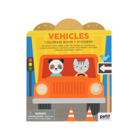 Coloring Book With Stickers: Vehicles