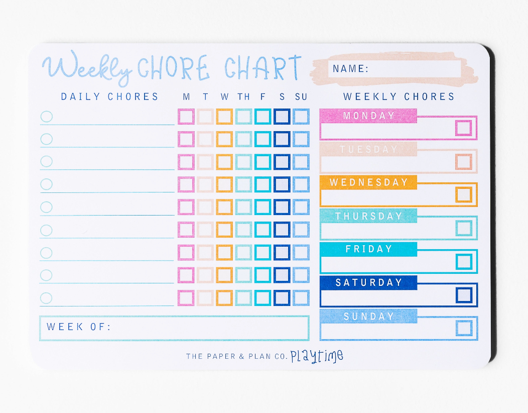 Playtime Pad® Weekly Chore Chart – Collecting Joy