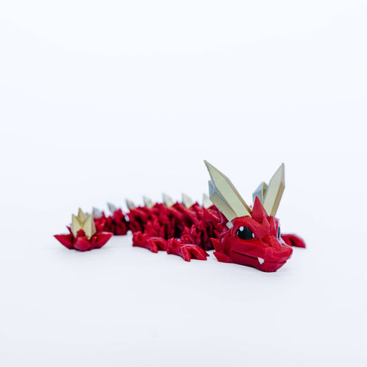 3D Printed Dragon - 5” Red