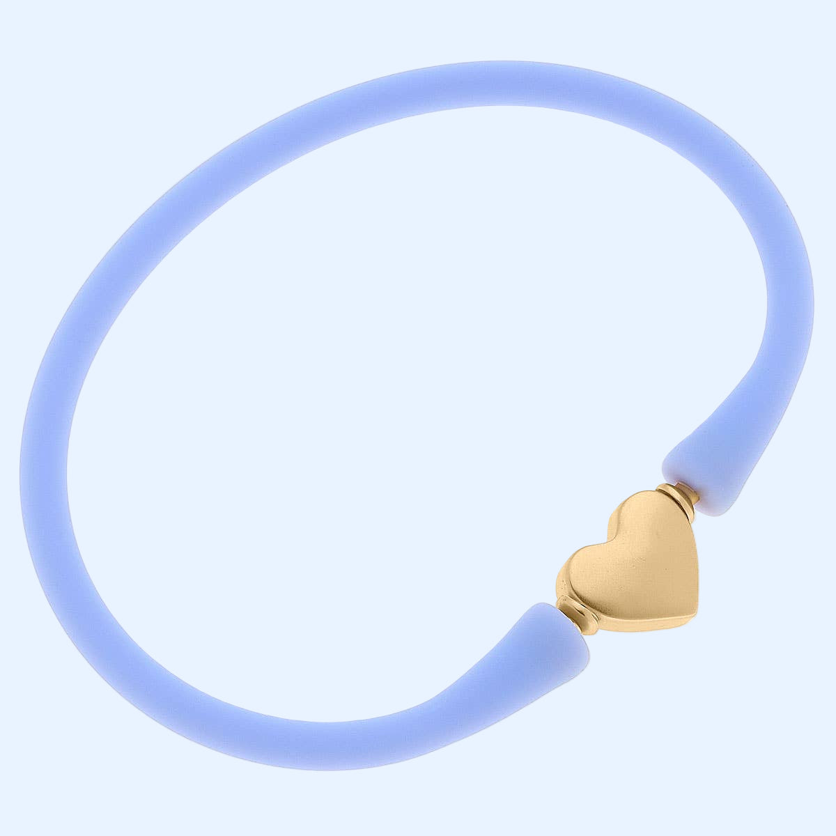 Bali 24K Gold Plated Heart Bead Silicone Bracelet