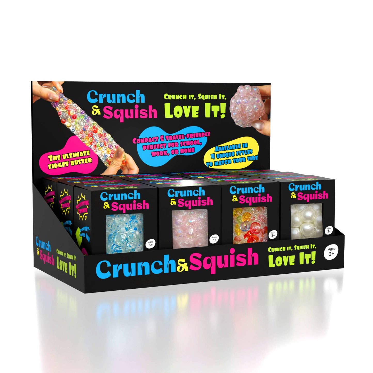 Crunch & Squish Crunchy Squishy Stress Ball Fidget Toy - Blue Paint