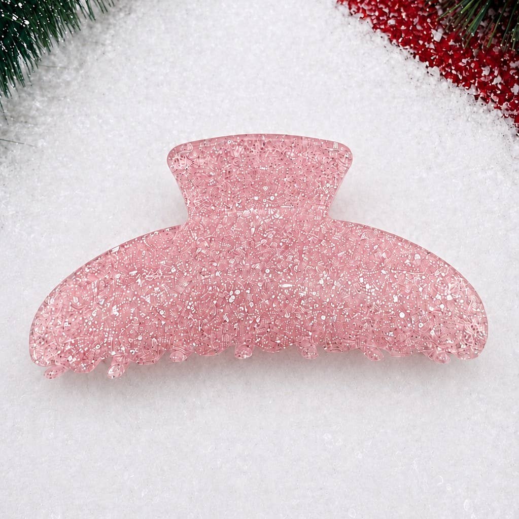 Sparkling Glitter Curved Hair Claw Clips