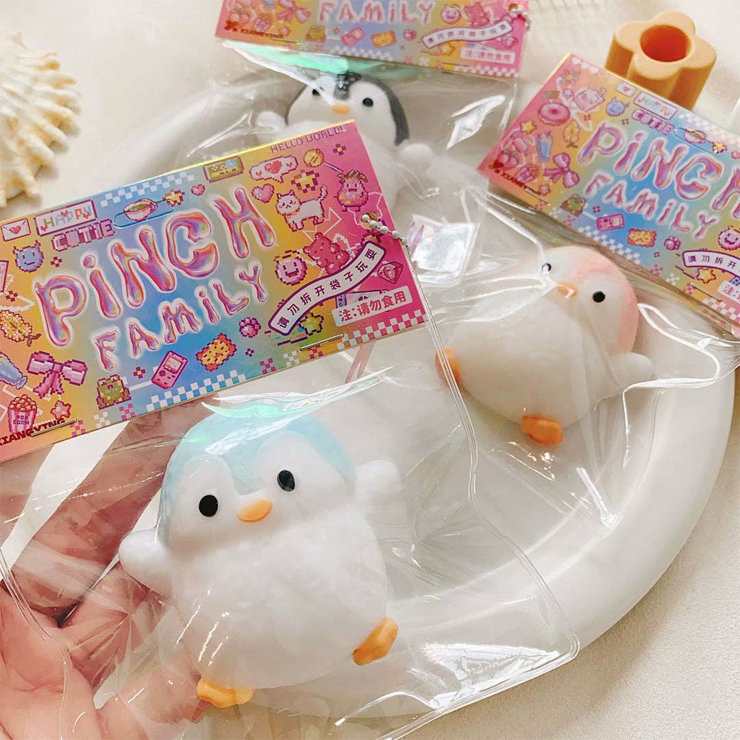 Pinch Family: Taba Squishy Penguin Fidget - Blue