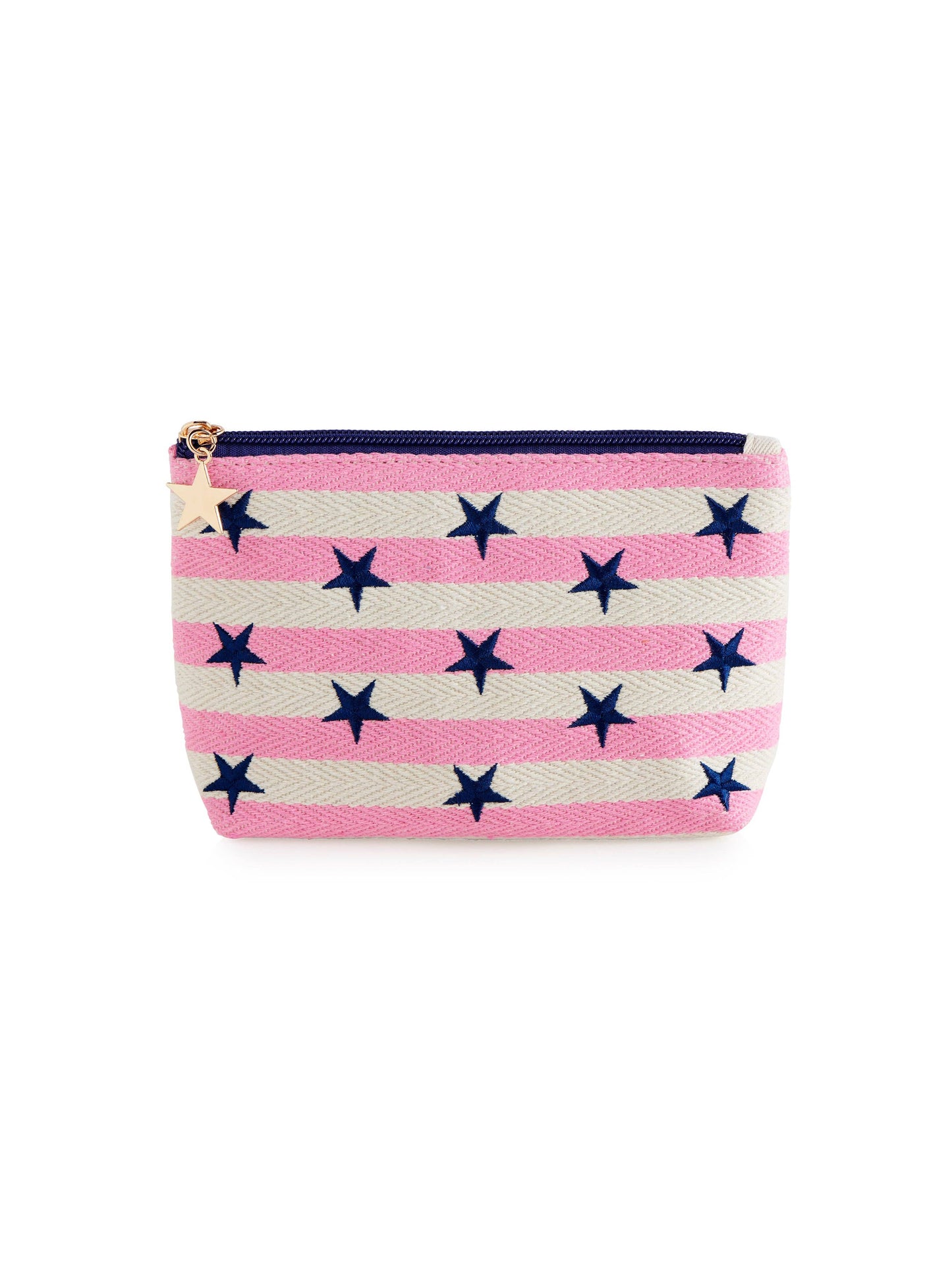 MORGAN STARS SMALL ZIP POUCH, PINK