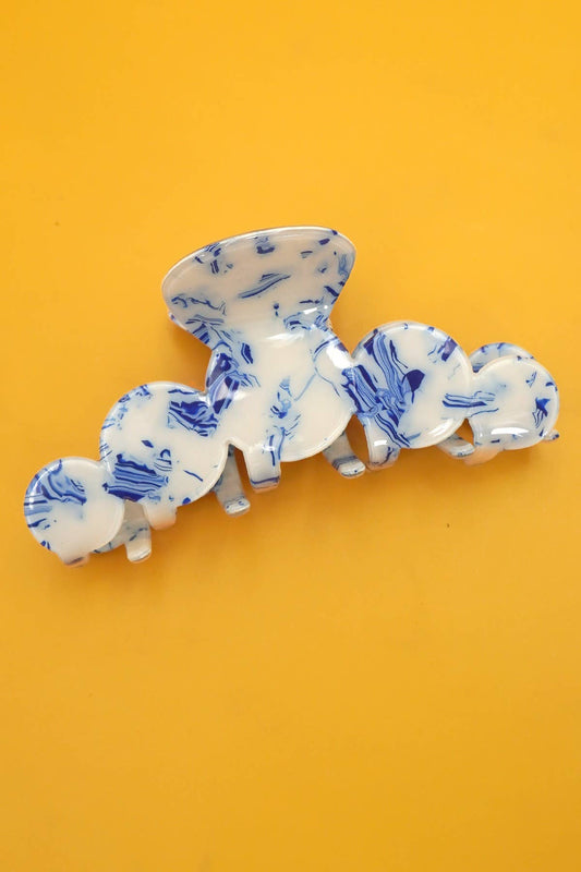 VINTAGE TOILE PATTERN PORCELAIN HAIR CLAW