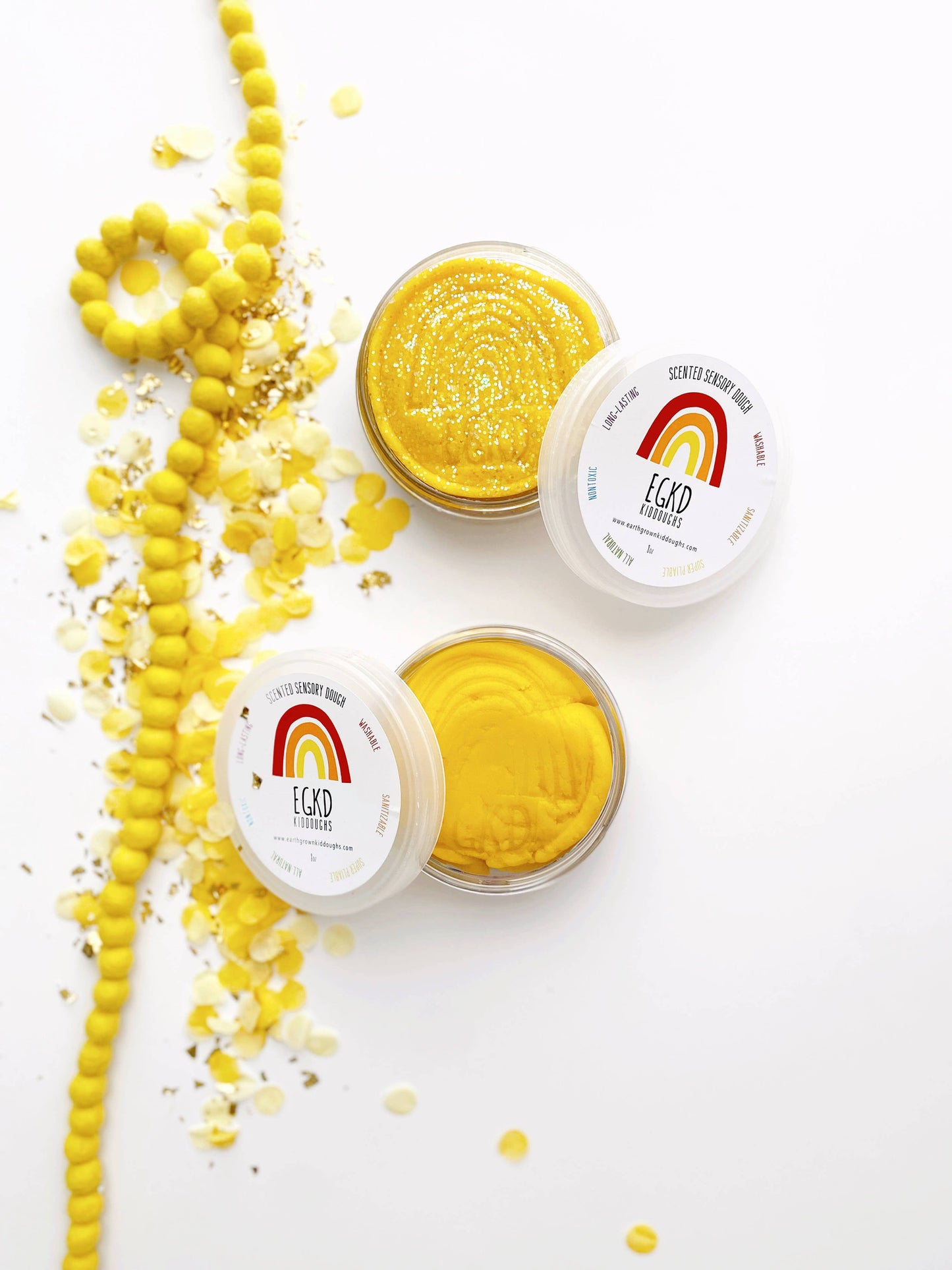 All Natural Yellow KidDough with Glitter